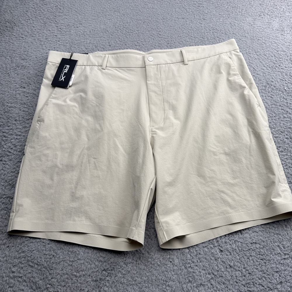 RLX Ralph Lauren Golf Shorts Mens 40 Beige Solid Performance Tailored Fit 8"